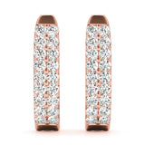 Rose Gold 1ctw Diamond J-Hoop Earrings