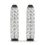Diamond J-Hoops 18-Stone Earrings
