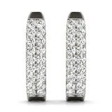 Diamond J-Hoops 18-Stone Earrings
