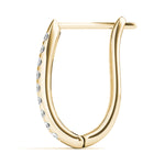 14K Yellow Gold Diamond J-Hoop Earrings