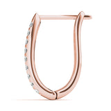 Rose Gold 1ctw Diamond J-Hoop Earrings