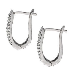Diamond J-Hoops 18-Stone Earrings