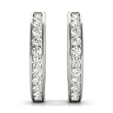 Round Diamond 10-Stone Hoop Earrings