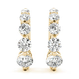 14K Yellow Gold Diamond Journey Earrings
