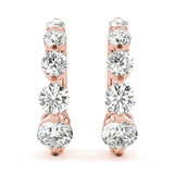 Rose Gold Diamond Journey Earrings | 14K Fine Jewelry