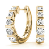 14K Yellow Gold Round Diamond Fashion Earrings