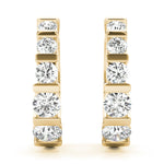 14K Yellow Gold Round Diamond Fashion Earrings