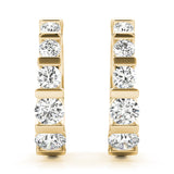 14K Yellow Gold Round Diamond Fashion Earrings