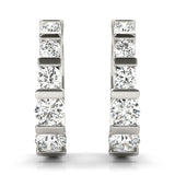 Round Diamond Hoop Earrings