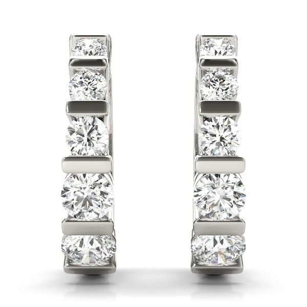 Round Diamond Hoop Earrings