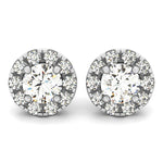 Round Diamond Halo Earrings