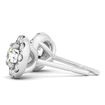Round Diamond Halo Earrings