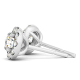 Round Diamond Halo Earrings