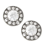 Round Diamond Halo Earring Set