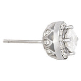 Round Diamond Halo Earring Set