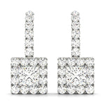 Multi-Diamond Round Halo Earrings in Gold