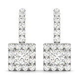 Multi-Diamond Round Halo Earrings in Gold