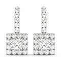 Multi-Diamond Round Halo Earrings in Gold