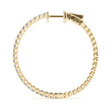 14K Yellow Gold Diamond Inside Out Hoop Earrings