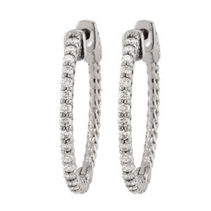 Round Diamond Inside Out Hoop Earrings