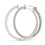 Round Diamond Inside Out Hoop Earrings