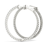 Round Diamond Inside Out Hoop Earrings
