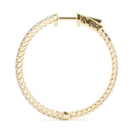 14K Yellow Gold Diamond Inside Out Hoop Earrings