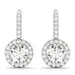 Round Diamond Halo Earring Set