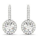 Round Diamond Halo Earring Set