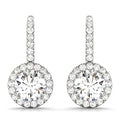 Round Diamond Halo Earring Set