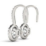 Round Diamond Halo Earring Set
