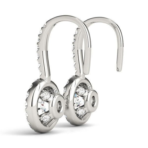 Round Diamond Halo Earring Set