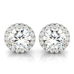 Round Diamond Halo Earring Set