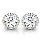 Round Diamond Halo Earring Set