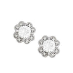 Round Diamond Halo Stud Earrings