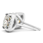 Multi-Metal Round Diamond Halo Earrings