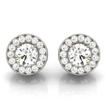 Round Diamond Halo Earring Set