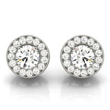 Round Diamond Halo Earring Set