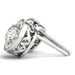 Round Diamond Halo Earring Set