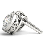 Round Diamond Halo Earring Set