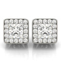 Round Diamond Halo Stud Earrings