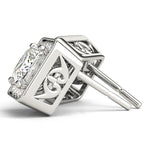Round Diamond Halo Stud Earrings