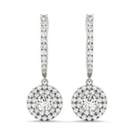 Diamond Round Halo Earrings