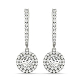 Diamond Round Halo Earrings