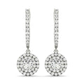 Diamond Round Halo Earrings