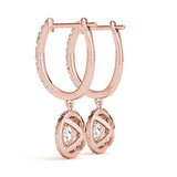14K Rose Gold 1.33ctw Round Diamond Halo Earrings