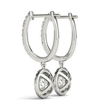 Diamond Round Halo Earrings