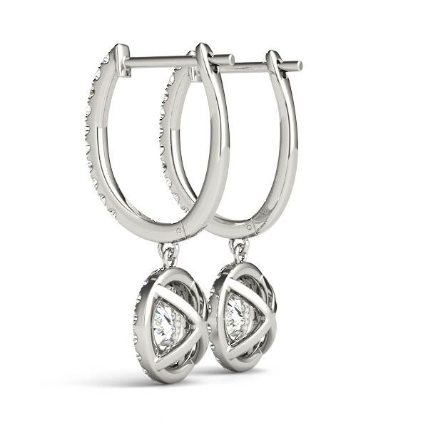 18K White Gold 1.33ctw Round Diamond Halo Earrings