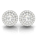 Diamond Round Halo Earrings