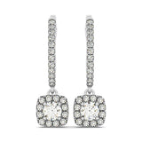 Round Diamond Halo Earrings